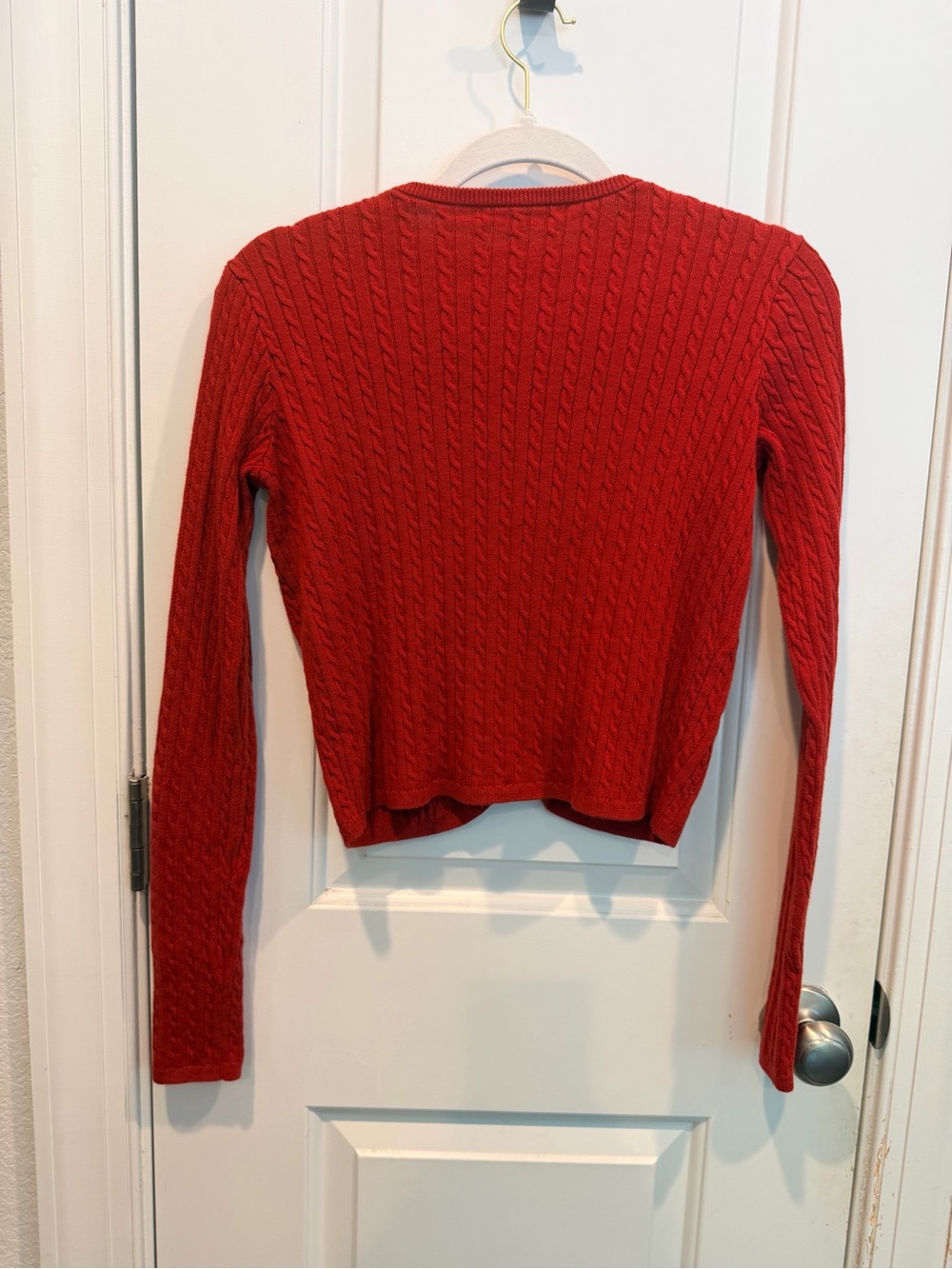 Brandy Melville Red Cable-Knit Button Cardigan - Picture 2 of 4